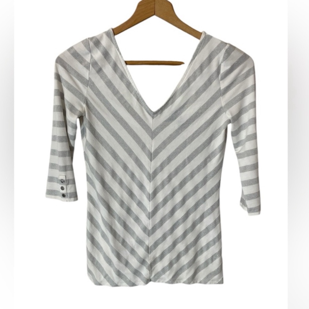 H5 - SIZE XXS - WHBM - WHITE HOUSE BLACK MARKET- Striped Long Sleeve
